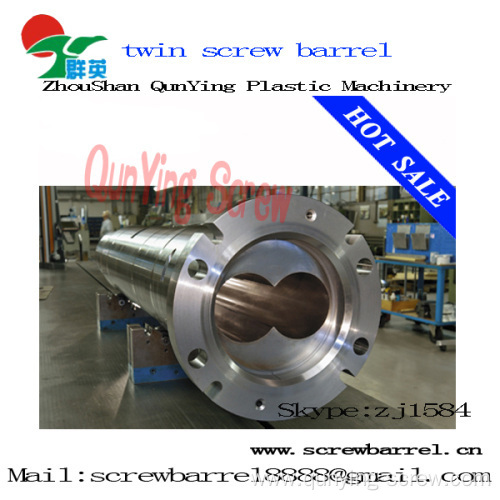 Double Parallel Twin Screw Barrel Bimetallic Twin Parallel Screw Barrel For Pvc Sheet Extruder 